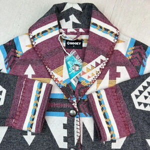 NWT Hooey Button Up Med Jacket Blazer Aztec Print Western Cowgirl Cabincore